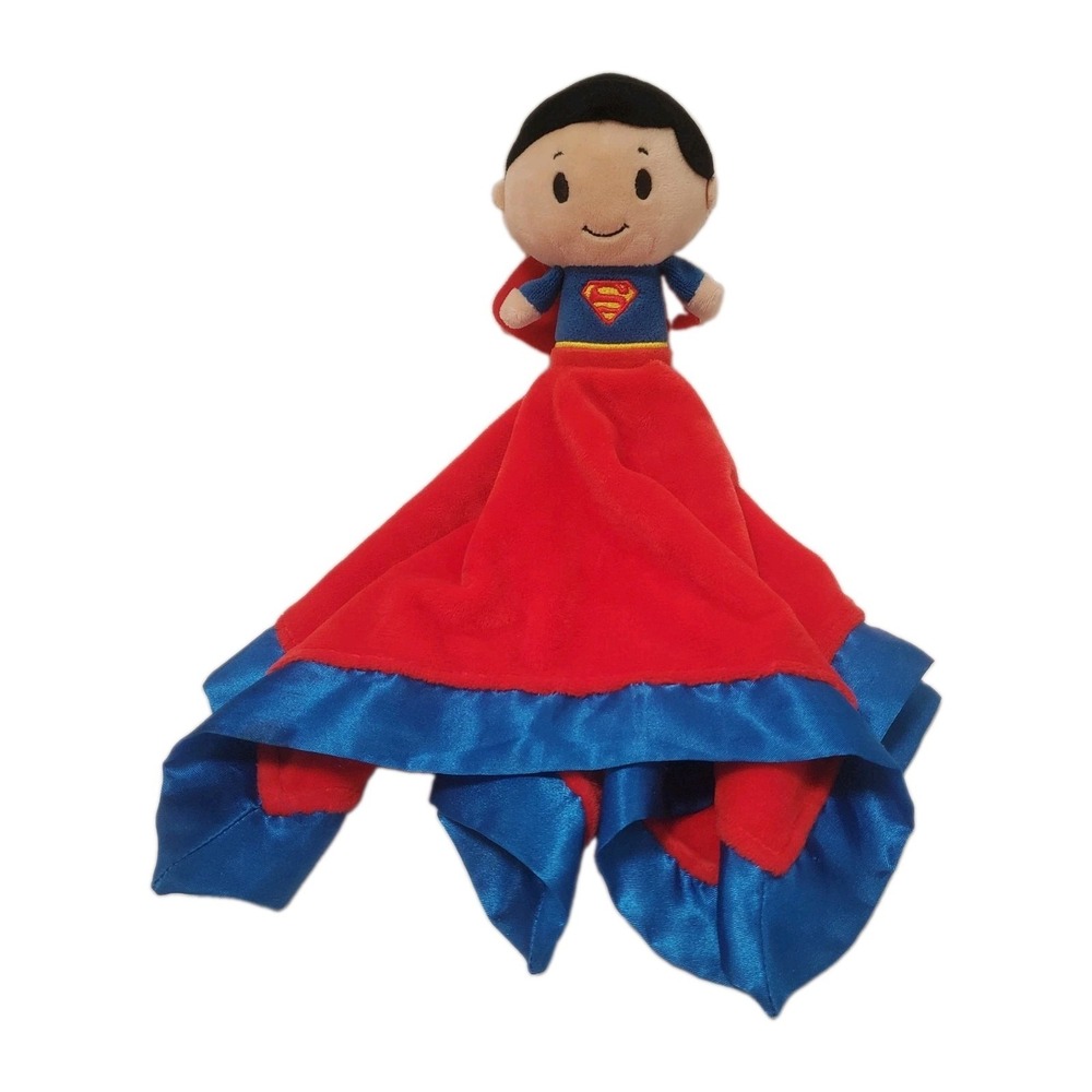 Hallmark Itty Bittys Superman Plush Red Blue Lovey Blanket Satin Trim Super Hero